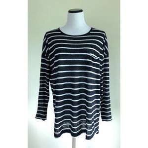 Vince. Striped Linen Tee ~ Size Medium